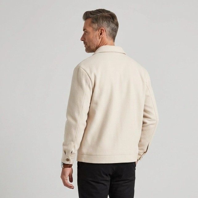 Hemdjacke für Herren aus Twill als Übergangsjacke Beige 1