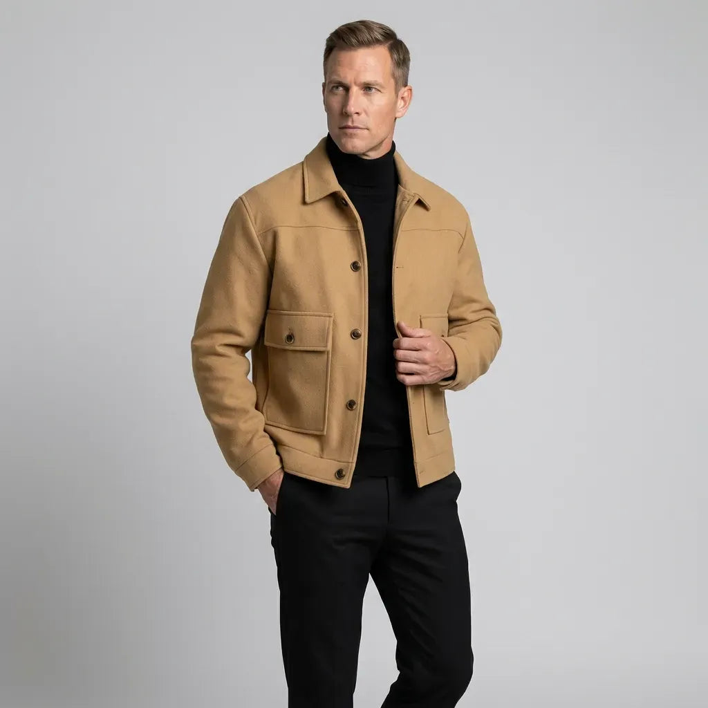 Hemdjacke für Herren aus Twill als Übergangsjacke Khaki 6