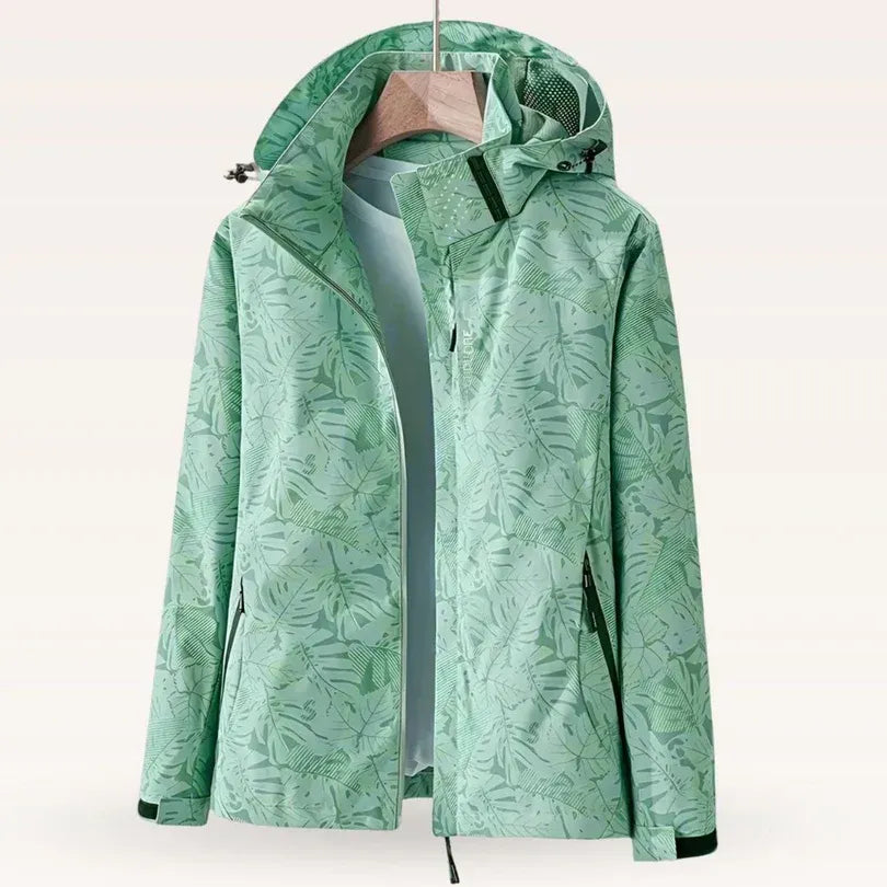 Softshelljacke für Damen mit Kapuze für Outdoor mit winddichtem Material Grün 12