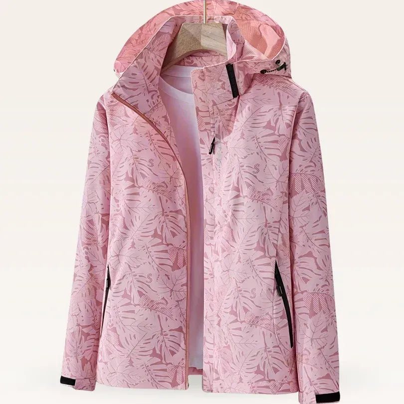 Softshelljacke für Damen mit Kapuze für Outdoor mit winddichtem Material Rosa 7